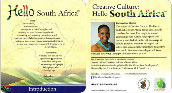 A 12- Card  Deck of South African Languages