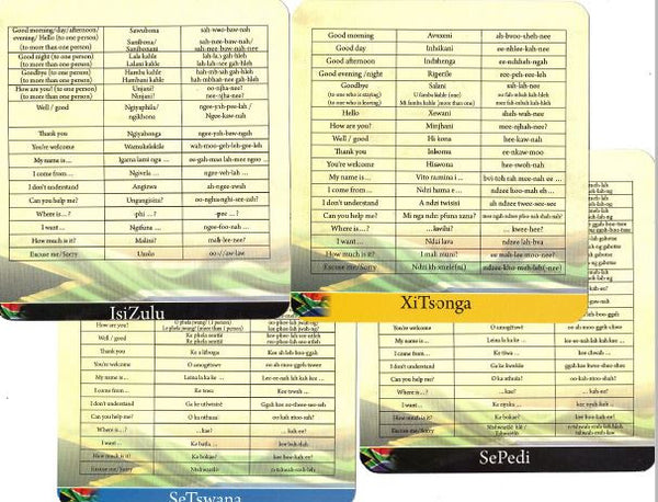 A 12- Card  Deck of South African Languages